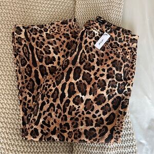 Leopard cheetah animal print baggy wide leg jeans